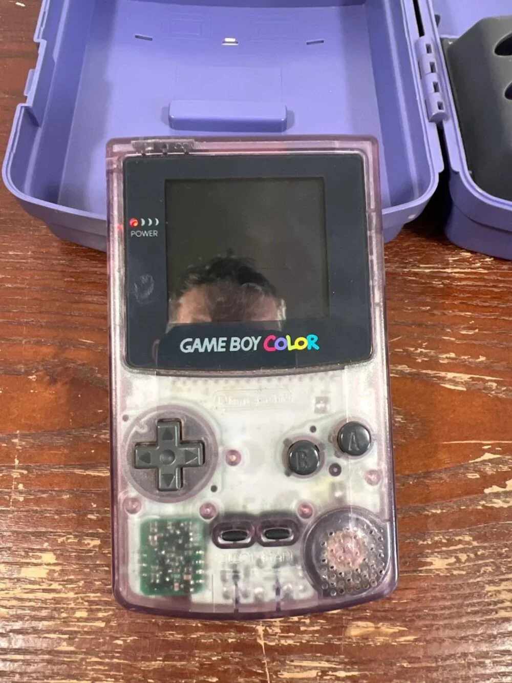 Nintendo Game Boy Color Purple With SpongeBob Game & Logic3 Organizer Case Teste